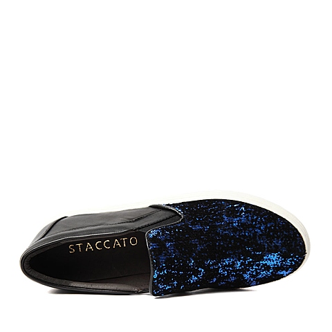STACCATO/思加图秋季专柜同款黑/深兰羊皮女单鞋9UI31CM5