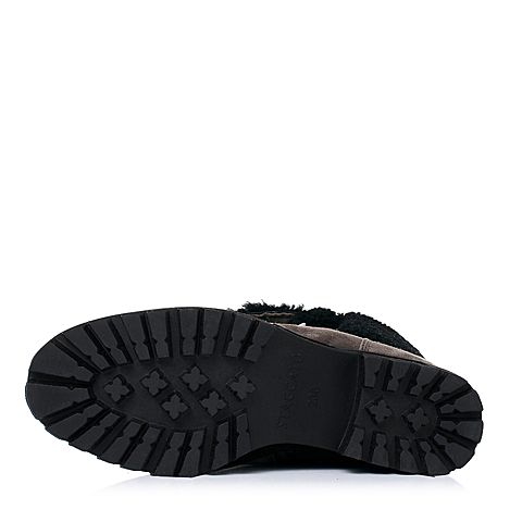 STACCATO/思加图冬季专柜同款深灰/黑羊绒皮女靴（皮里）9XP02DD5