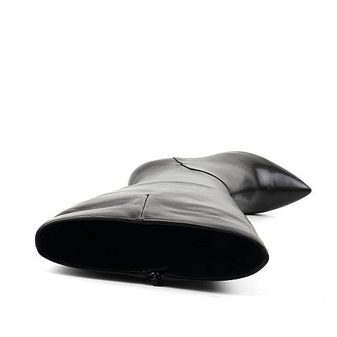 STACCATO/思加图冬季专柜同款黑小牛皮女靴（皮里）C7101DG5