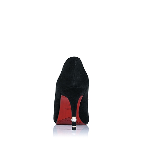 STACCATO/思加图秋季专柜同款黑色羊绒皮女单鞋E2101CQ5