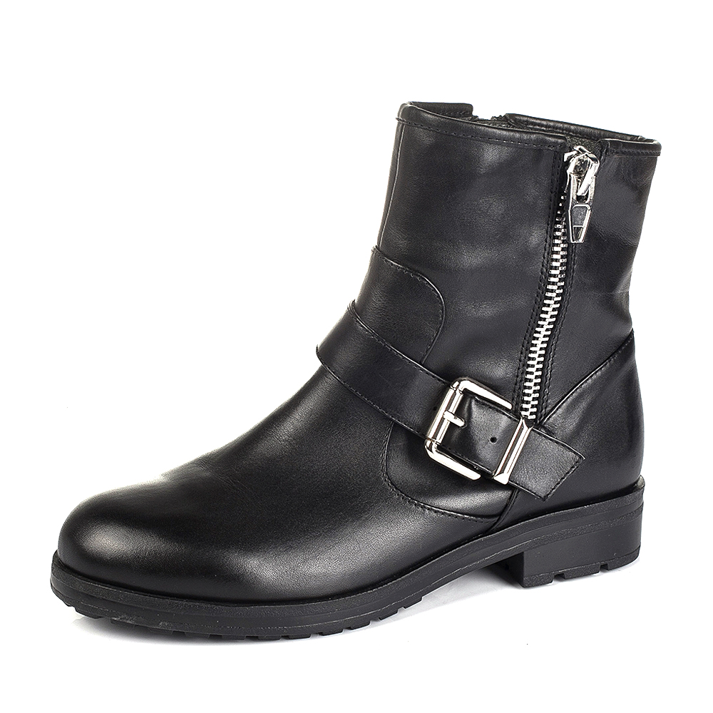 STACCATO/思加图冬季专柜同款黑色牛皮女靴9GS13DD5