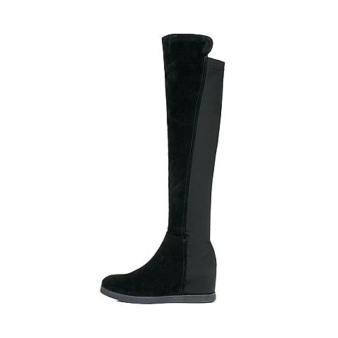 STACCATO/思加图冬季专柜同款黑色羊皮休闲女靴（绒里）9SI05DC5