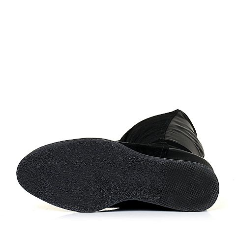 STACCATO/思加图冬季专柜同款黑色羊皮休闲女靴（绒里）9SI05DC5
