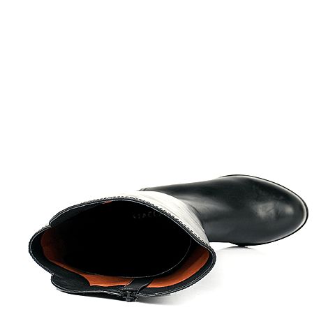 STACCATO/思加图冬季专柜同款黑色牛皮女靴D9101DG5