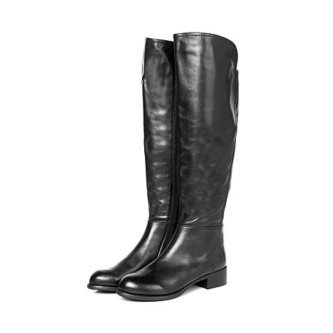 STACCATO/思加图冬季专柜同款黑色牛皮女靴D9101DG5