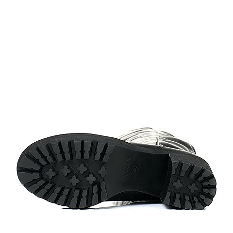 STACCATO/思加图冬季专柜同款黑色牛皮女靴9QD36DG5