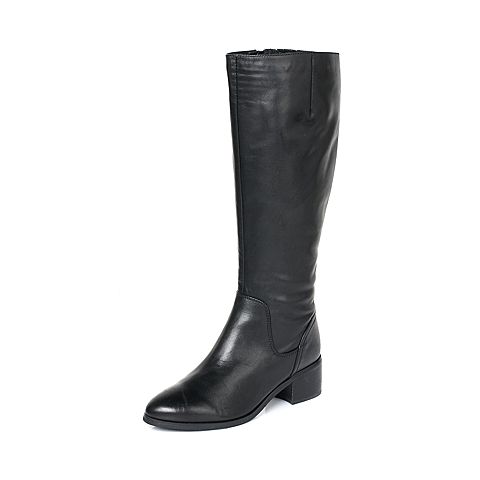 STACCATO/思加图冬季专柜同款黑色牛皮女靴9XY02MG5