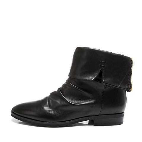 STACCATO/思加图冬季专柜同款黑色羊皮女靴（绒里）9KH16RZ5