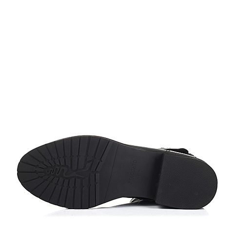 STACCATO/思加图冬季专柜同款黑色牛皮女靴（毛里）D7101MZ5