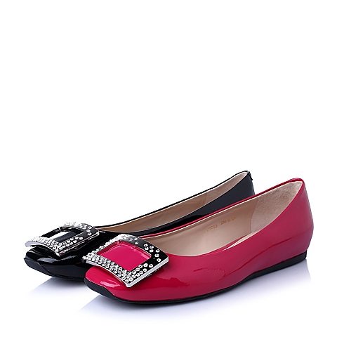 STACCATO/思加图春季专柜同款紫红漆皮胎牛皮女单鞋9VW03AQ6