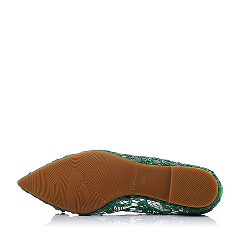 STACCATO/思加图春季专柜同款绿色绣花网布女单鞋9UG16AQ6
