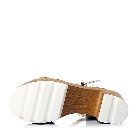STACCATO/思加图夏季专柜同款白色牛皮女凉鞋（编织）9JC01BL6