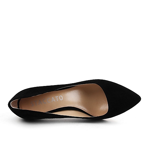 STACCATO/思加图春季专柜同款黑色羊皮女单鞋E4101AQ6