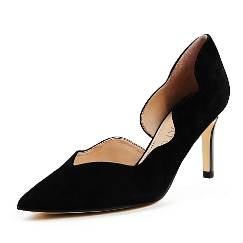STACCATO/思加图春季专柜同款黑色羊皮女单鞋9UE15AQ6