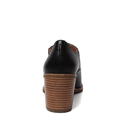 SATCCATO/思加图春季专柜同款黑色打蜡胎牛皮女单鞋9XA07AM6
