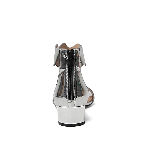 STACCATO/思加图夏季专柜同款银色羊皮女凉鞋9US04BL6