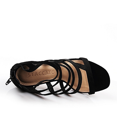 STACCATO/思加图夏季专柜同款羊绒皮革女皮凉鞋9JL03BL6