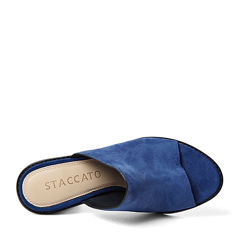 STACCATO/思加图夏季专柜同款兰色羊绒皮革女皮凉鞋9YY01BT6
