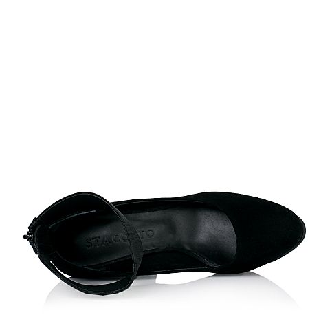 STACCATO/思加图秋季专柜同款黑色羊皮女单鞋9B603CQ6