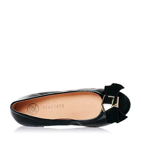 STACCATO/思加图秋季专柜同款黑色漆羊皮女单鞋9KZ25CQ6
