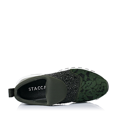STACCATO/思加图秋季专柜同款绿色蕾丝情结女休闲鞋9YC10CM6