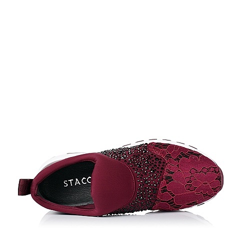 STACCATO/思加图秋季专柜同款红色蕾丝情结女休闲鞋9YC10CM6