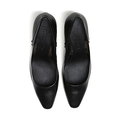 STACCATO/思加图秋季专柜同款黑色羊皮女鞋9YG08CQ6