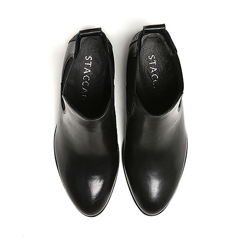 STACCATO/思加图冬季专柜同款黑色牛皮女靴9XY07DD6