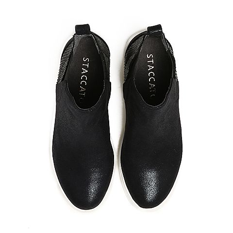 STACCATO/思加图冬季专柜同款黑色皮靴9UI41DD6