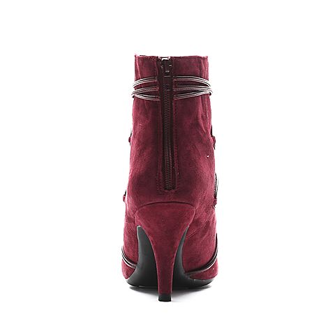 STACCATO/思加图冬季专柜同款酒红色羊皮女靴9UE29DD6