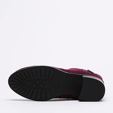 STACCATO/思加图冬季专柜同款紫色羊绒皮女短靴9SF14DD6
