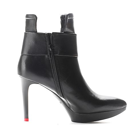 STACCATO/思加图冬季专柜同款黑色牛皮女靴9QV14DD6