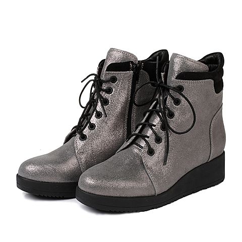 STACCATO/思加图冬季专柜同款灰色牛皮女靴9B410DD6