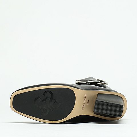 STACCATO/思加图冬季专柜同款黑色牛皮女靴9B308DD6
