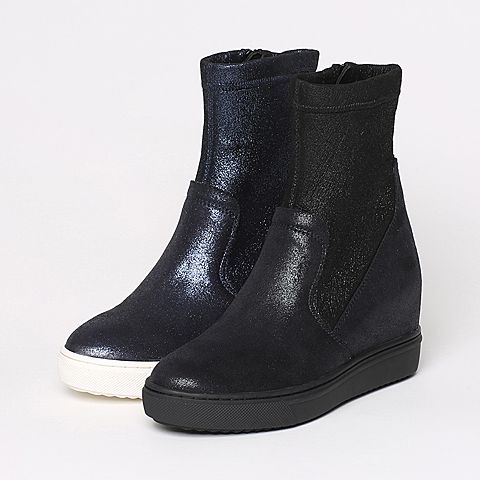 STACCATO/思加图冬季专柜同款黑色布女靴9YB05DZ6