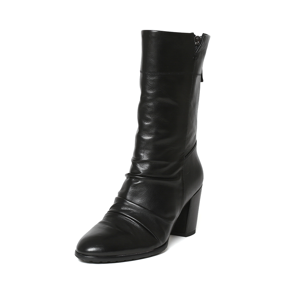 STACCATO/思加图冬季专柜同款黑色绵羊皮革女皮靴9SA16DZ6