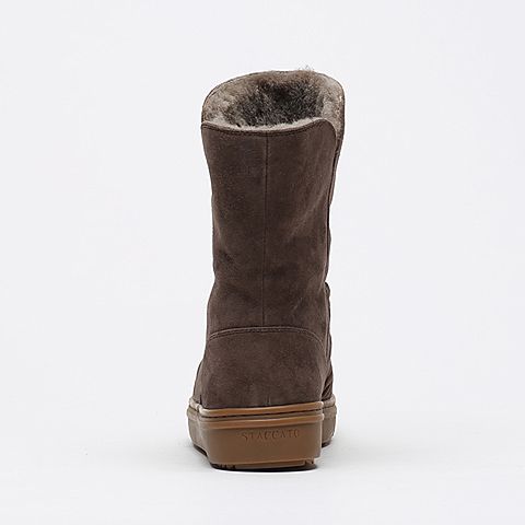 STACCATO/思加图冬季专柜同款灰色羊皮女靴9D202DZ6