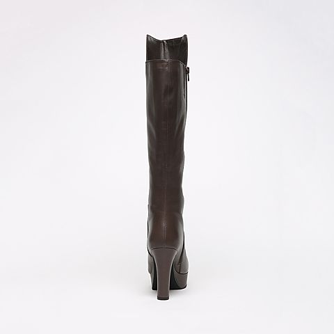 STACCATO/思加图冬季专柜同款深灰色牛皮女靴9C705DG6