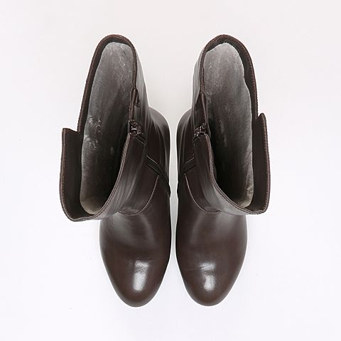 STACCATO/思加图冬季专柜同款深灰色牛皮女靴9C705DG6