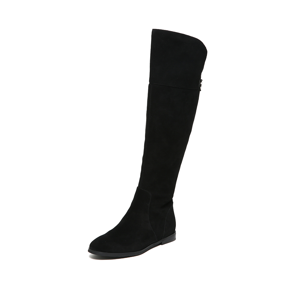 STACCATO/思加图冬季专柜同款黑色羊皮女靴9B803DG6