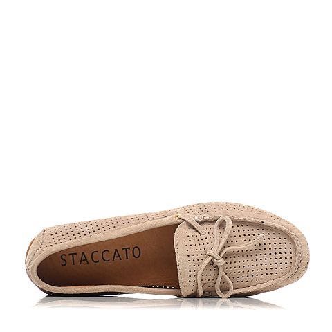 STACCATO/思加图春季专柜同款杏色羊绒皮女单鞋F9101AM6