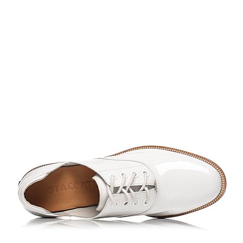 STACCATO/思加图春季专柜同款白色牛皮女单鞋9RA53AM6