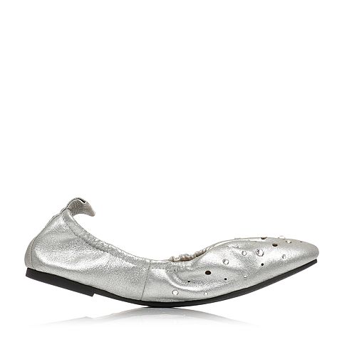 STACCATO/思加图春季专柜同款银色羊绒皮女单鞋9YM03AM6