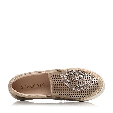 STACCATO/思加图春季专柜同款金色羊绒皮女单鞋（雕刻）9YT04AM6