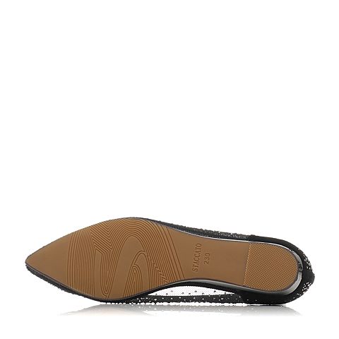 STACCATO/思加图春季专柜同款黑色网布/羊绒皮女单鞋F2101AQ6