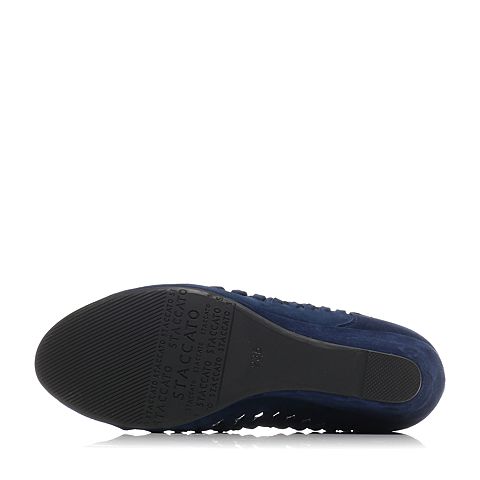 STACCATO/思加图春季专柜同款蓝色羊皮女单鞋ER914AQ6