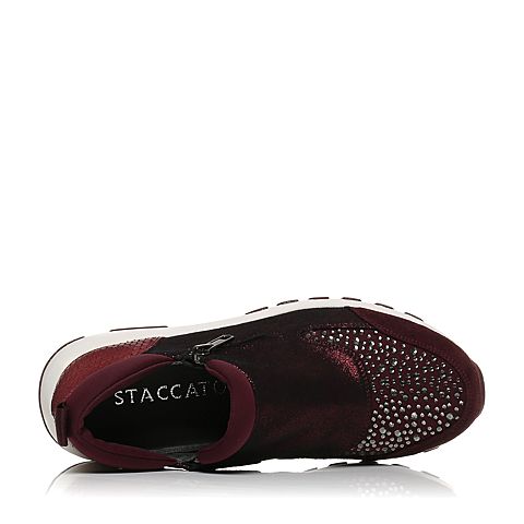 STACCATO/思加图秋季专柜同款红色布面休闲女单鞋9YC12CM6