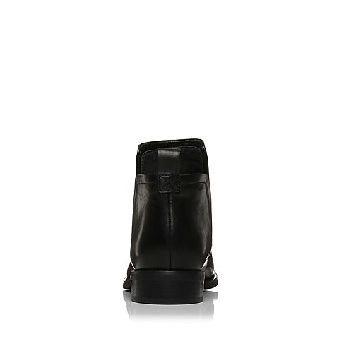 STACCATO/思加图冬季专柜同款黑色打蜡胎牛皮短筒女皮靴9RA60DD6