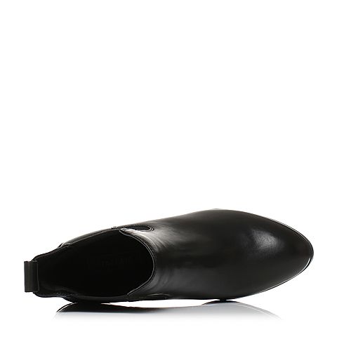 STACCATO/思加图冬季专柜同款黑色打蜡胎牛皮绒里女皮靴9XY07DD6