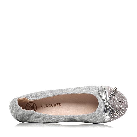 STACCATO/思加图春季专柜同款银白/灰色亮片布女皮鞋9HY52AQ7